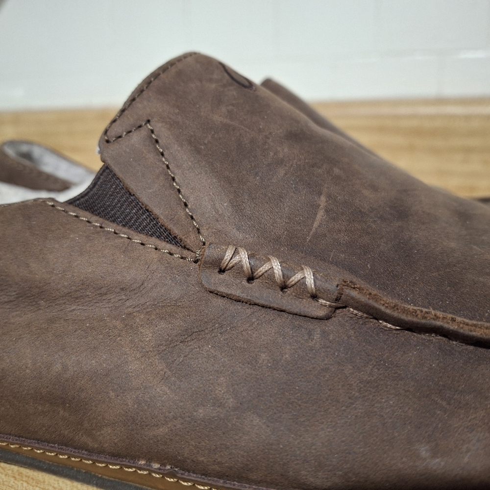 Olukai Moloa Brown Leather Slipper Size 11 - Picture 5 of 9